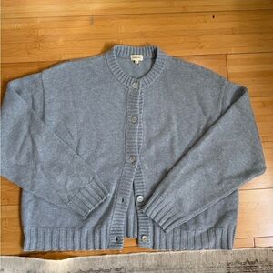 DONNI Women’s Gray Cashmere Cotton Knit Cardigan Size Small